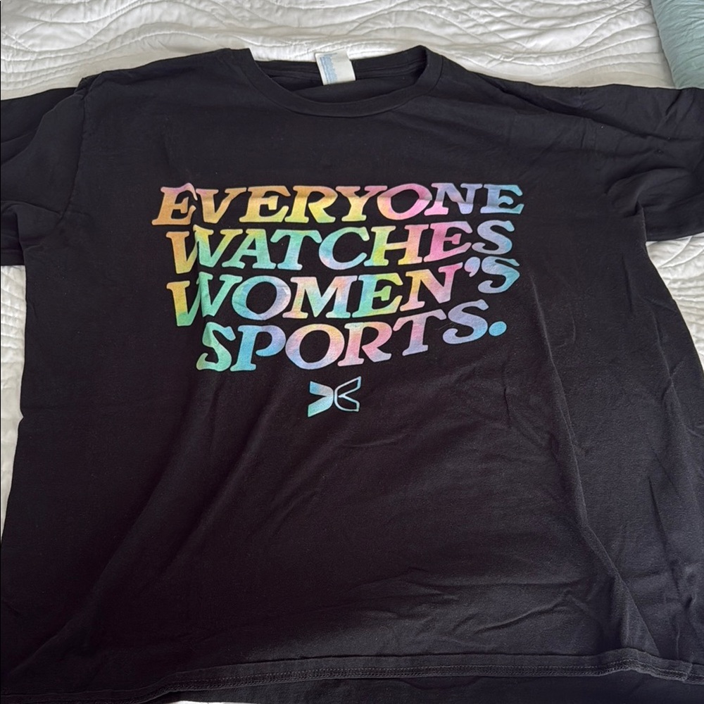 Black Graphic Tee with Colorful Text